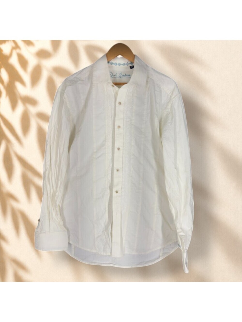 Robert Graham Shirt Men XL White Button Up Collared Long Sleeve Cotton Regular